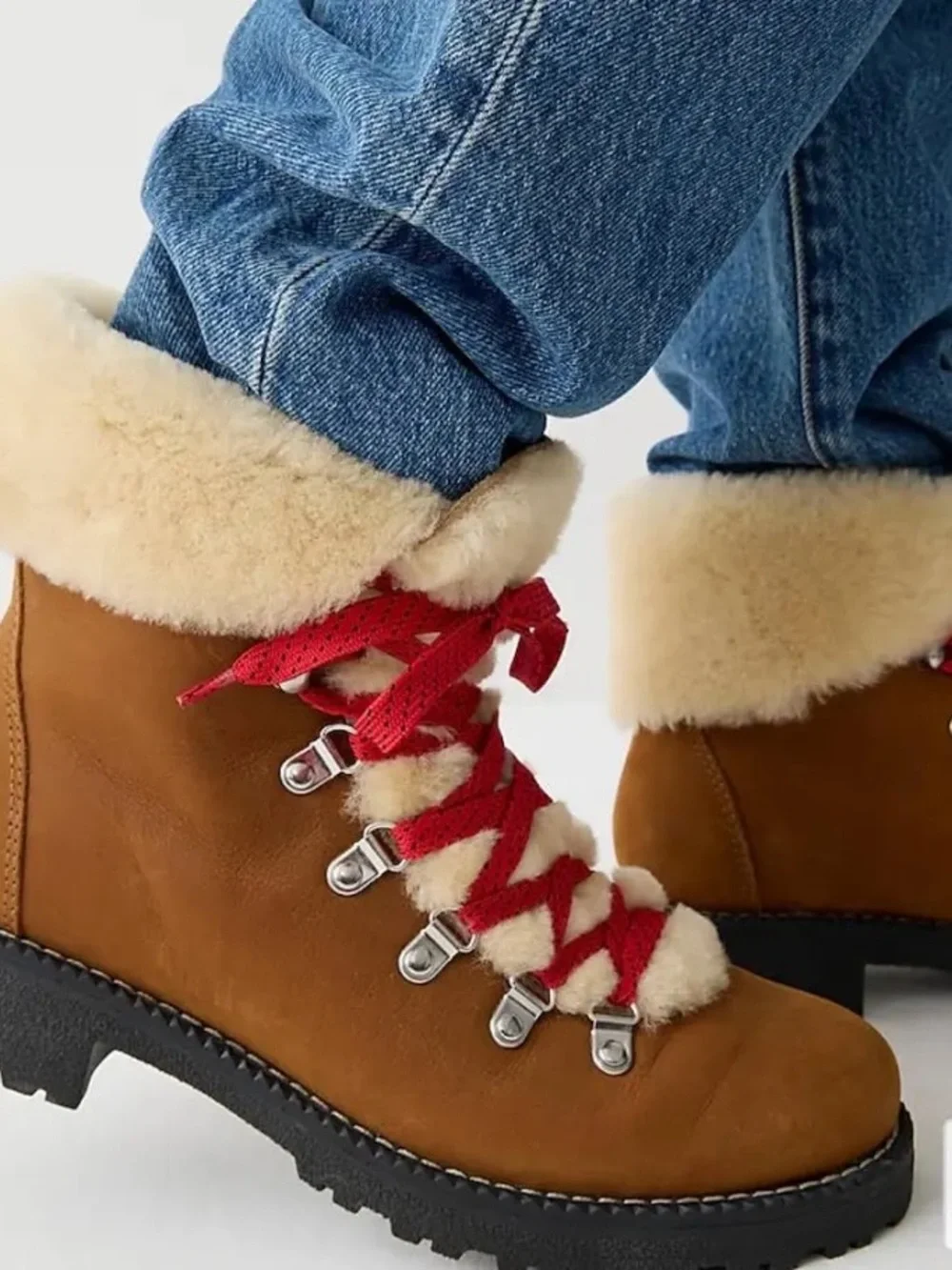 NEW J. Crew Nordic Winter Boots Danner DUPE  Hiking City Chic Fur Pecan Suede